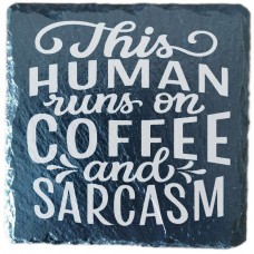Runs On Coffee And Sarcasm Drinks Coaster