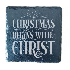 Christmas Begins with Christ Coaster
